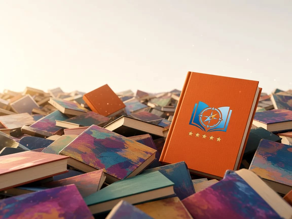 A sea of books with an AuthorPilot book rising out of it